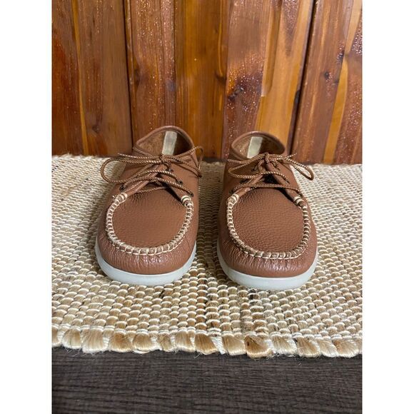 SAS tan leather lace up loafers NEW - Picture 1 of 6